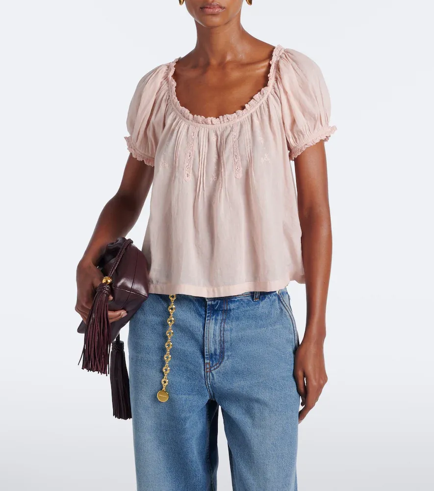 DÔEN Dôen Frederica embroidered cotton voile top | Thumbnail 4