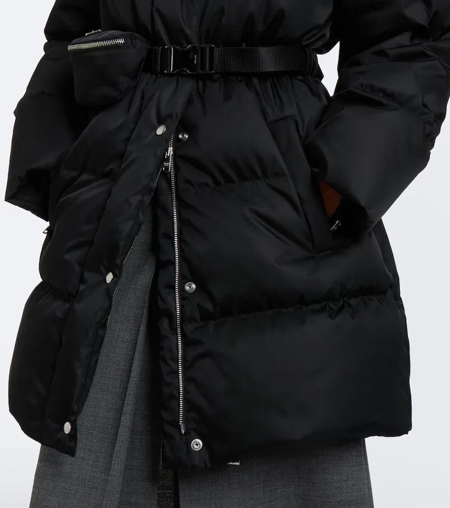 Prada Belted hooded Re-Nylon down coat | Thumbnail 4