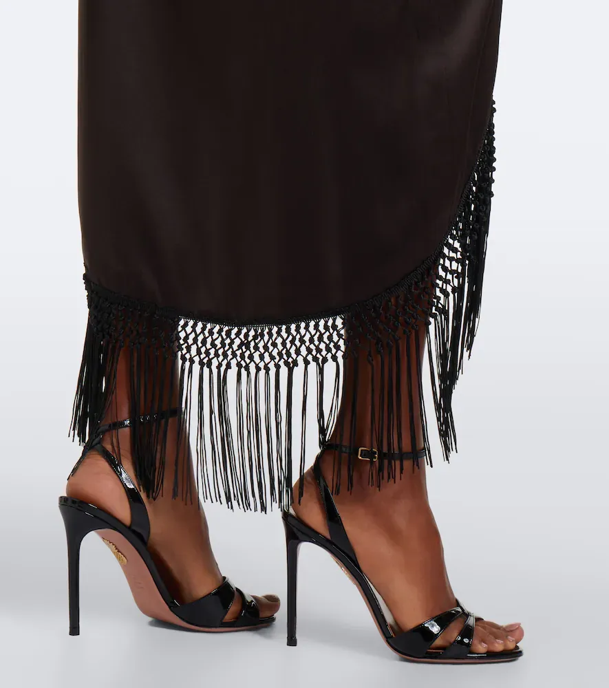 SIR. Lula fringed asymmetric silk maxi dress | Thumbnail 5 SIR. Lula fringed asymmetric silk maxi dress | Thumbnail 5