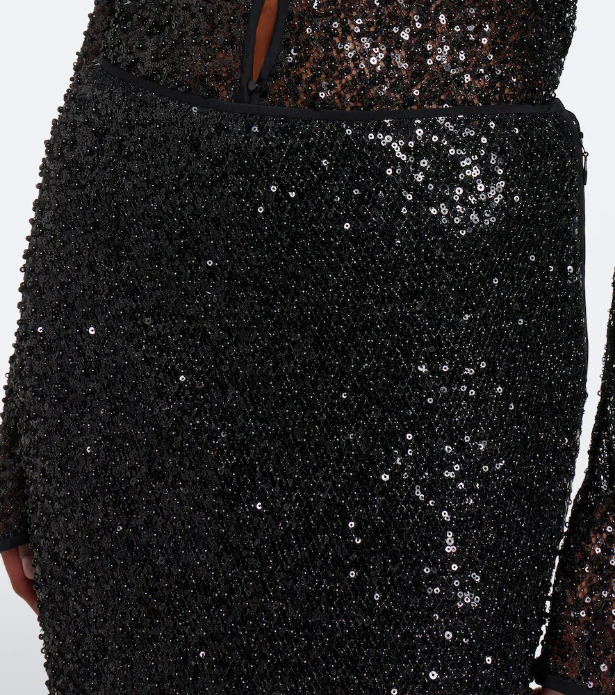SIR. Cassia sequined midi skirt | Thumbnail 4