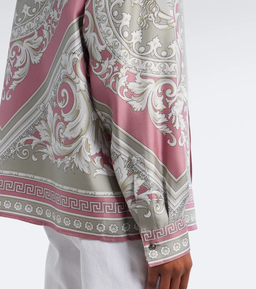 Versace Greca printed silk twill shirt | Thumbnail 2 Versace Greca printed silk twill shirt | Thumbnail 2