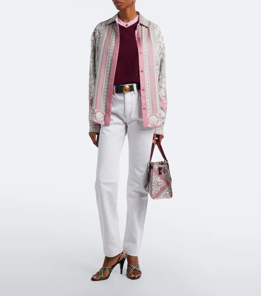 Versace Greca printed silk twill shirt | Thumbnail 3 Versace Greca printed silk twill shirt | Thumbnail 3