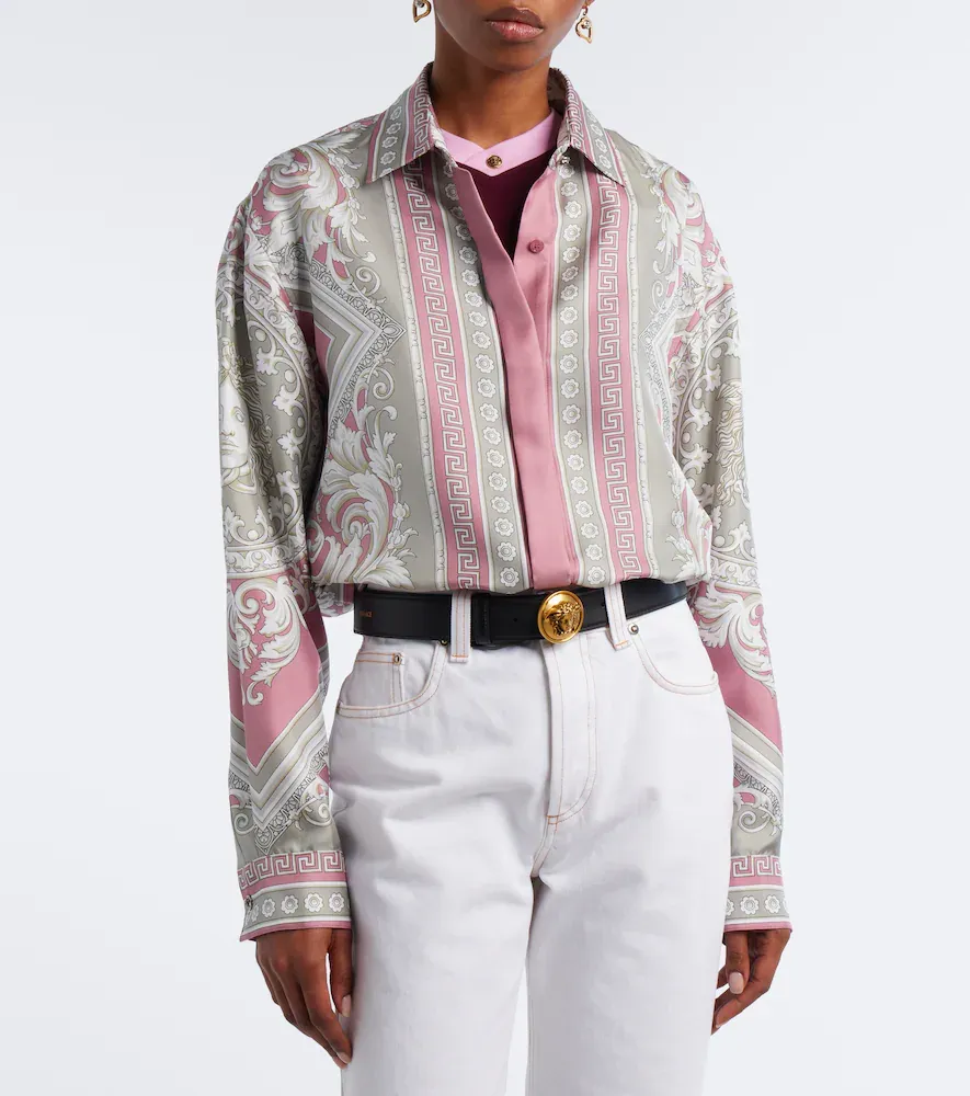 Versace Greca printed silk twill shirt | Thumbnail 4 Versace Greca printed silk twill shirt | Thumbnail 4
