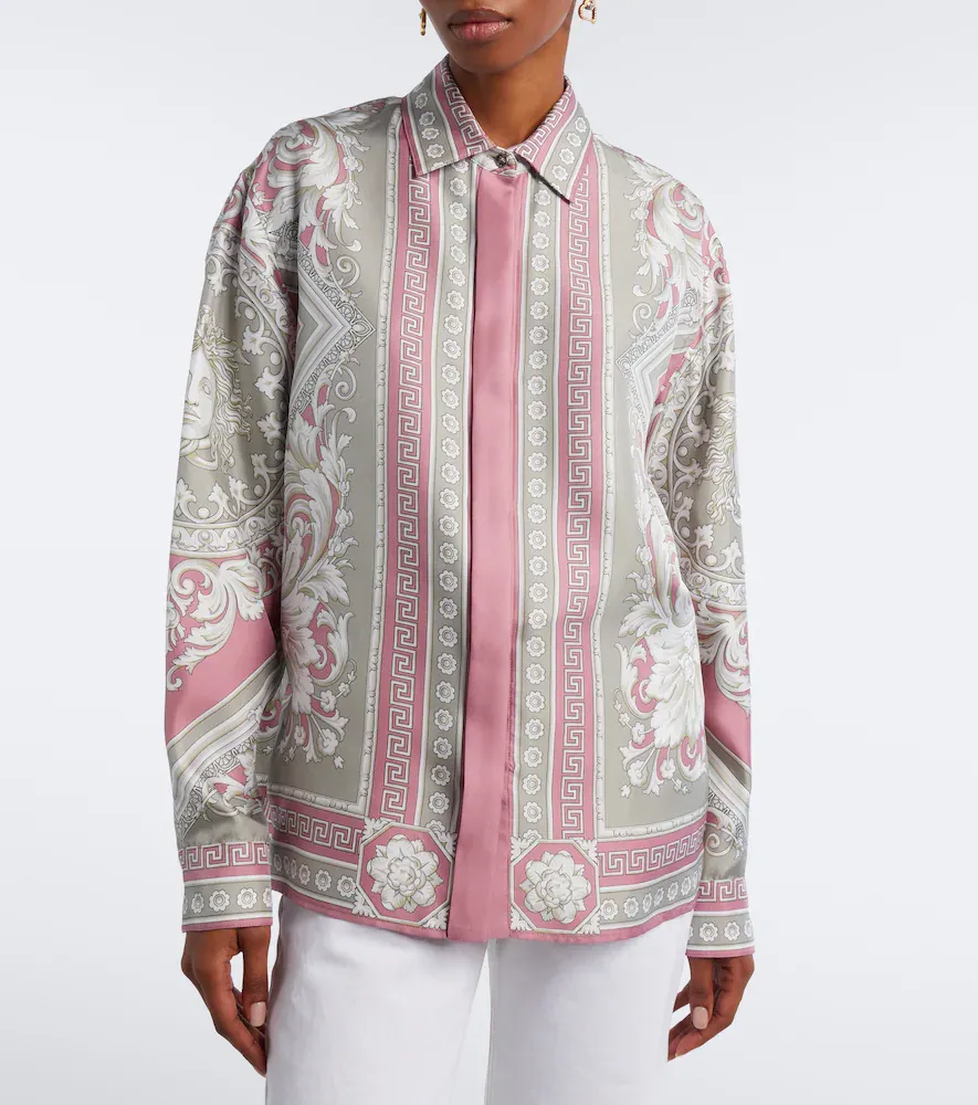 Versace Greca printed silk twill shirt | Thumbnail 5 Versace Greca printed silk twill shirt | Thumbnail 5