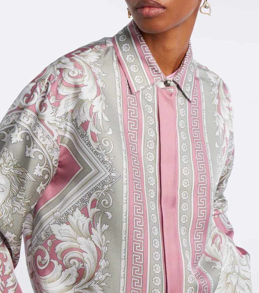 Versace Greca printed silk twill shirt | Thumbnail 6 Versace Greca printed silk twill shirt | Thumbnail 6