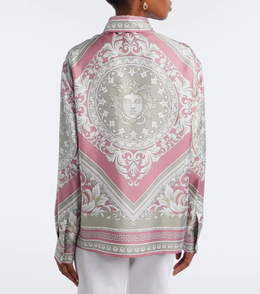 Versace Greca printed silk twill shirt | Thumbnail 7 Versace Greca printed silk twill shirt | Thumbnail 7