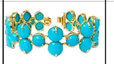 Wish Fine Jewelry 117.8ct Diamond Turquoise 18K Gold Bracelet