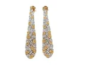 Wish Fine Jewelry 12.90ct Diamond 18K Dangle Drop Gold Earrings