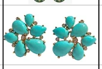 15.88ct Diamond Turquoise 18K Gold Earrings