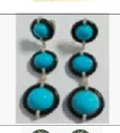 17.90ct Turquoise Black Onyx 18K Gold Earrings 17.90ct Turquoise Black Onyx 18K Gold Earrings