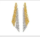 18.6ct Diamond 18K Dangle Drop Gold Earrings 18.6ct Diamond 18K Dangle Drop Gold Earrings