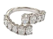 Wish Fine Jewelry 2.61ct Diamond 18K Gold Bypass Ring