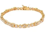 Wish Fine Jewelry 5.8ct Diamond 18K Gold Cut Tennis Bracelet