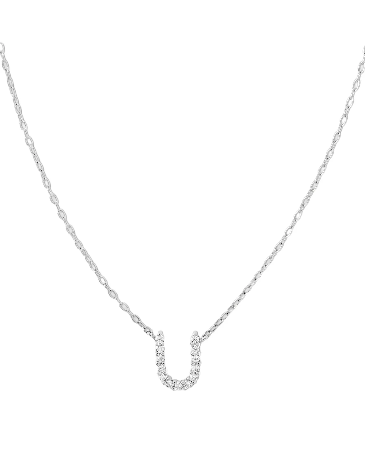 Jennifer Fisher Small Floating Letter Pendant 14K White Gold / U