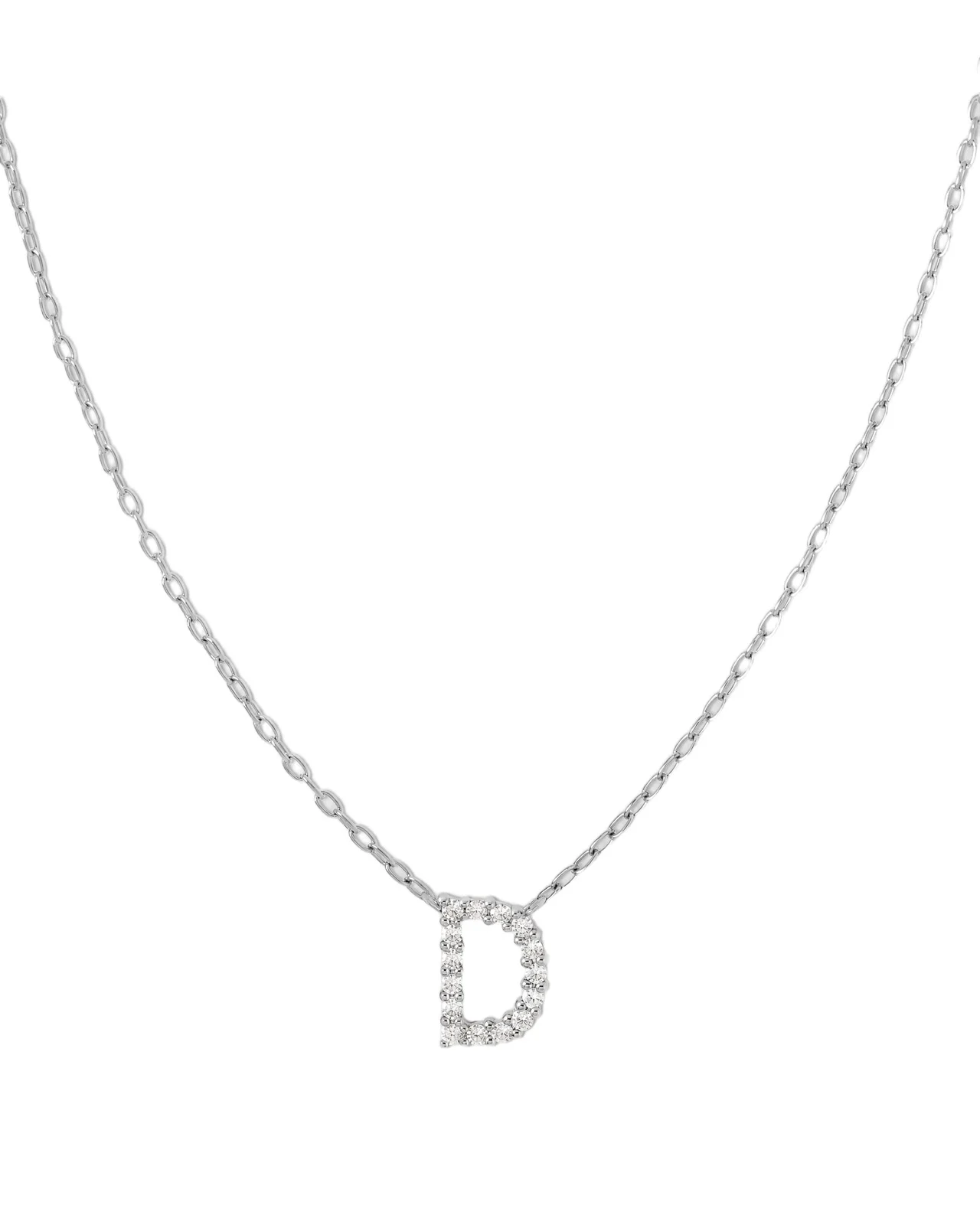 Jennifer Fisher Small Floating Letter Pendant 14K White Gold / D