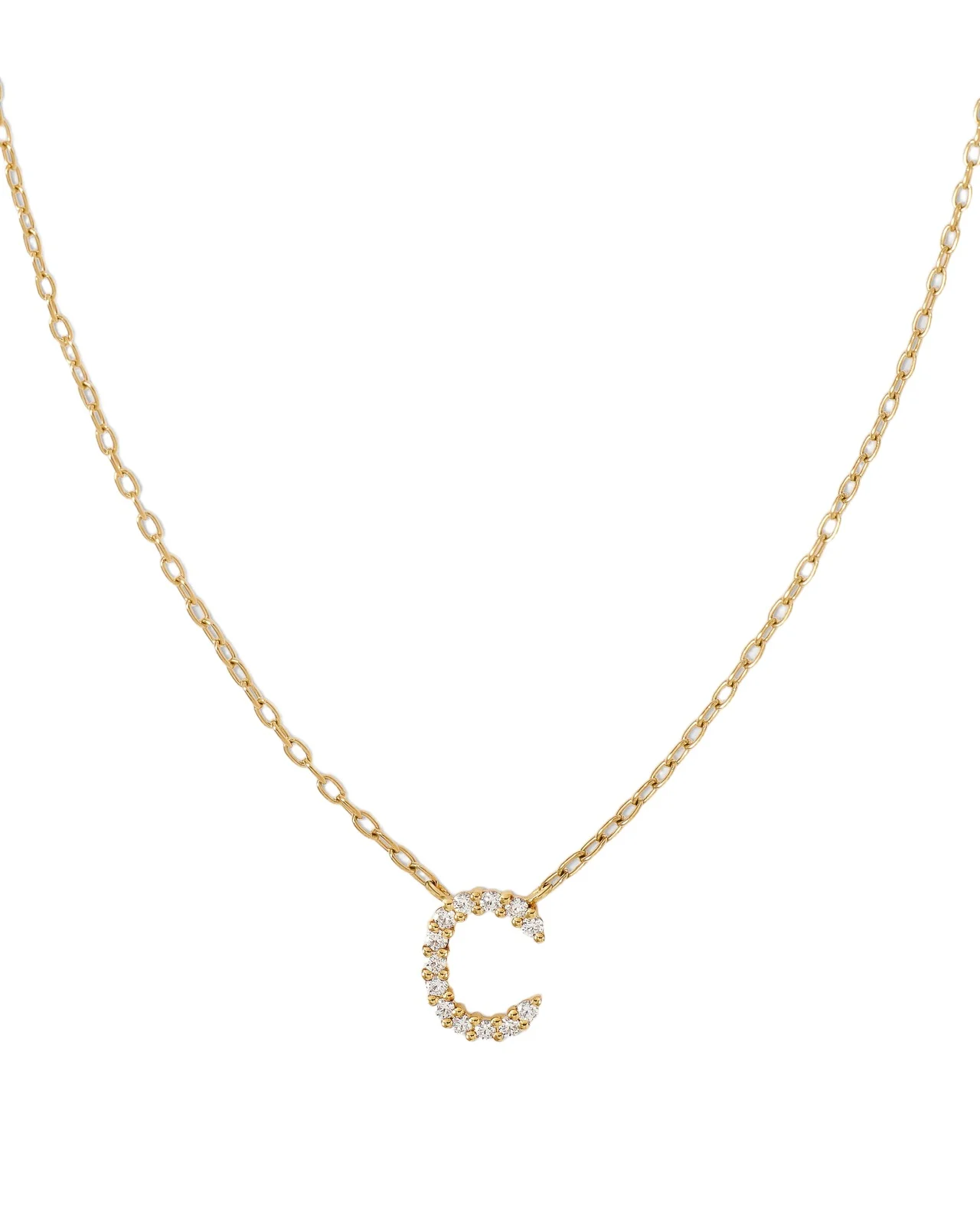 Jennifer Fisher Small Floating Letter Pendant 14K Yellow Gold / C Jennifer Fisher Small Floating Letter Pendant 14K Yellow Gold / C