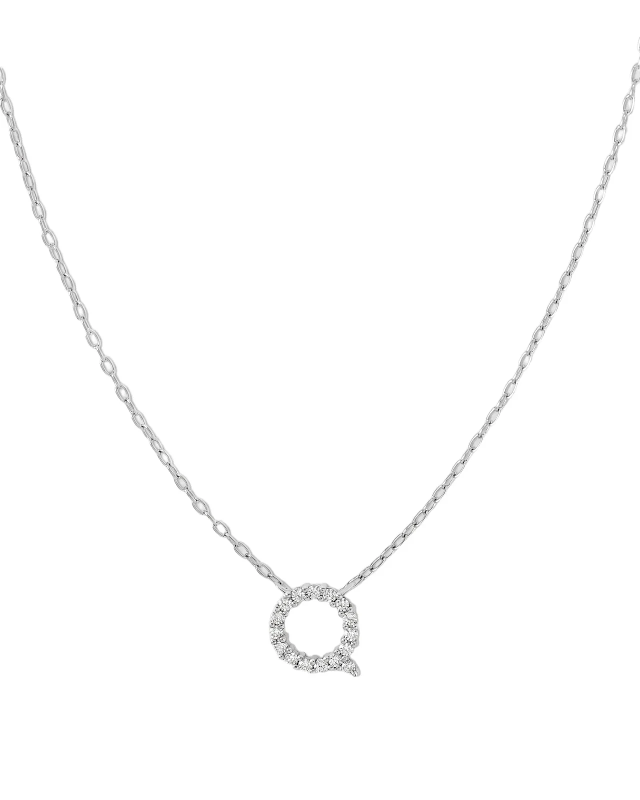 Jennifer Fisher Small Floating Letter Pendant 14K White Gold / Q
