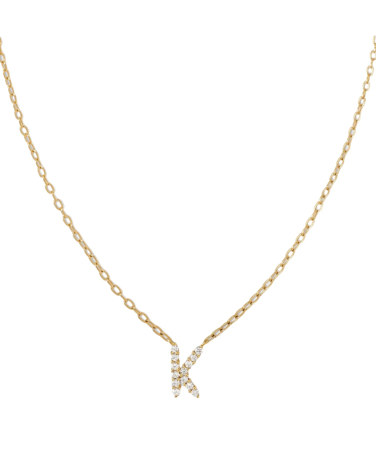 Jennifer Fisher Small Floating Letter Pendant 14K Yellow Gold / K