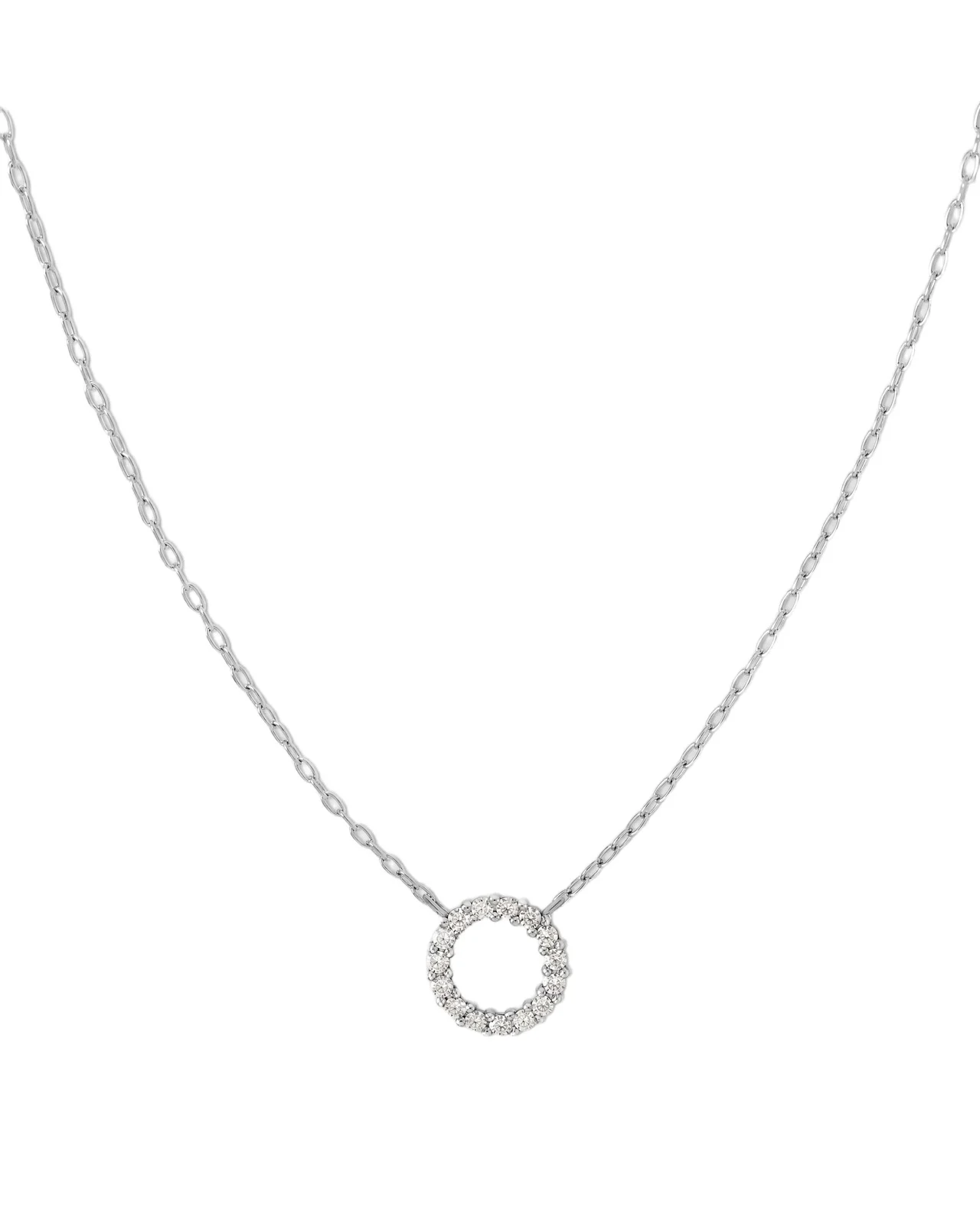 Jennifer Fisher Small Floating Letter Pendant 14K White Gold / O