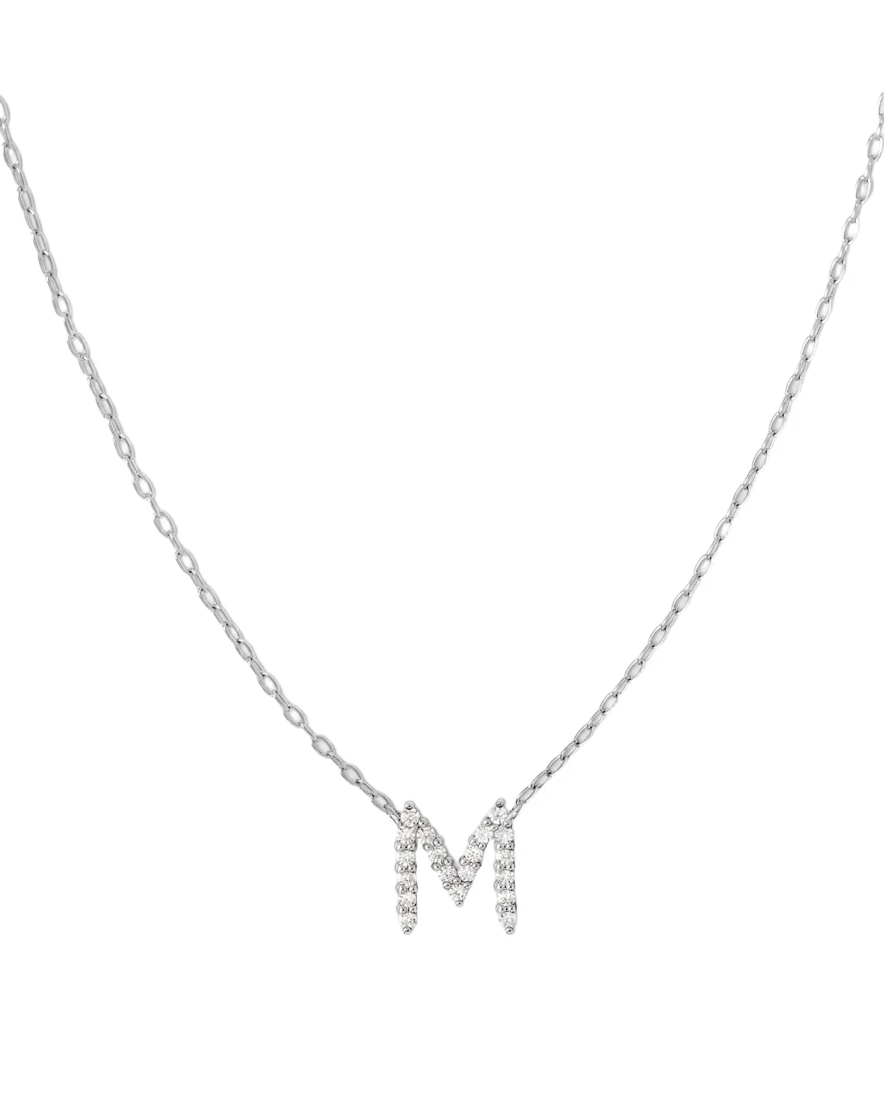 Jennifer Fisher Jennifer Fisher Small Floating Letter Pendant 14K White Gold / M