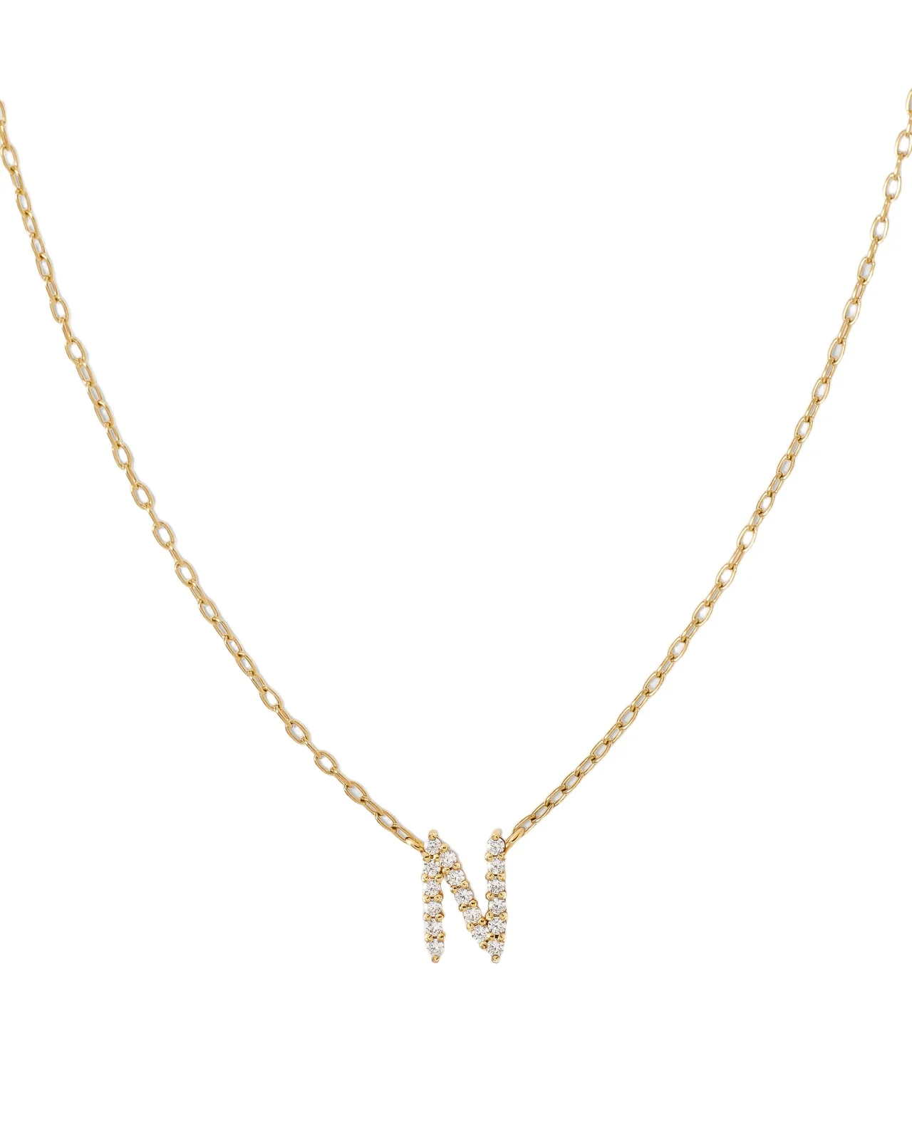 Jennifer Fisher Small Floating Letter Pendant 14K Yellow Gold / N Jennifer Fisher Small Floating Letter Pendant 14K Yellow Gold / N