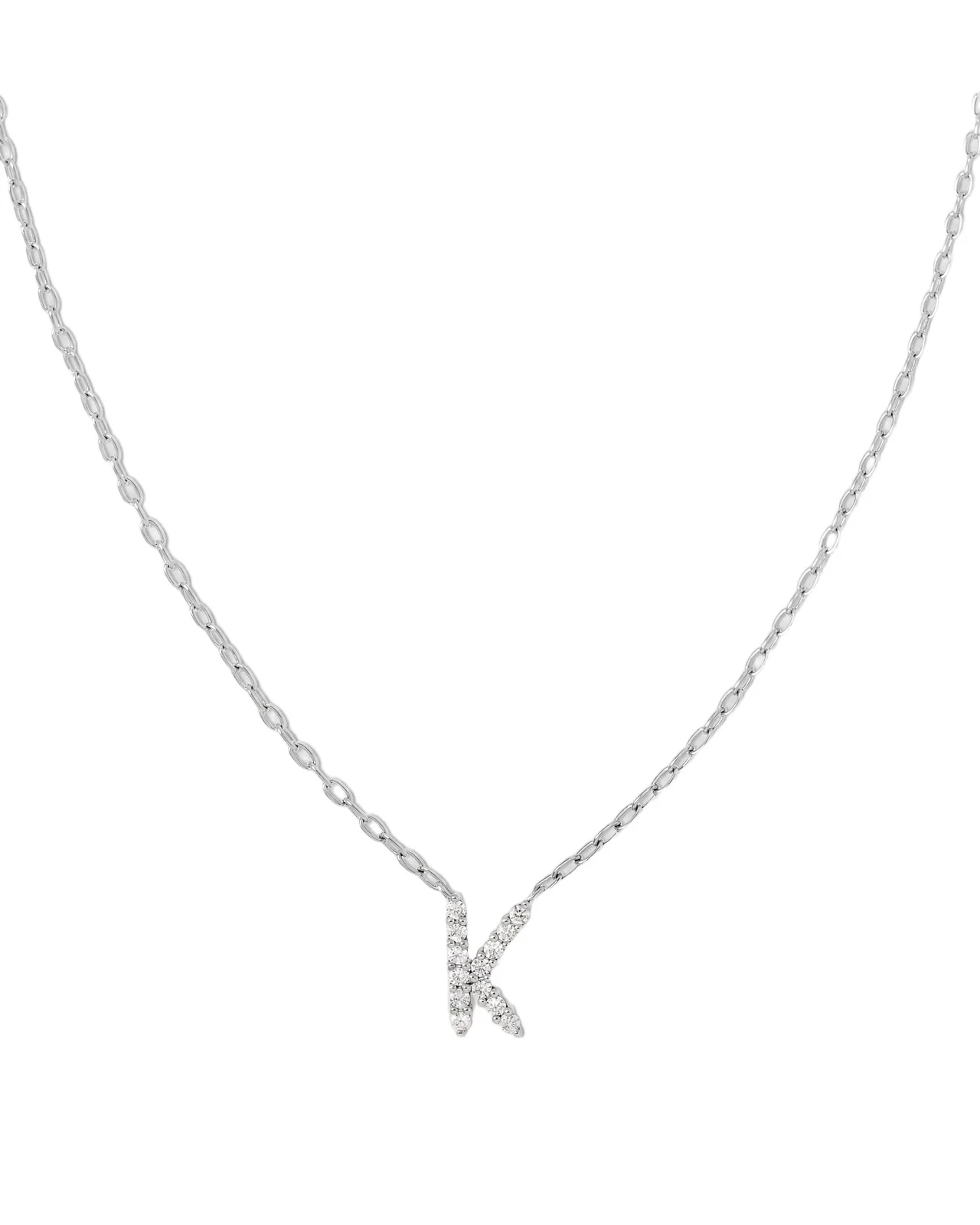 Jennifer Fisher Small Floating Letter Pendant 14K White Gold / K Jennifer Fisher Small Floating Letter Pendant 14K White Gold / K