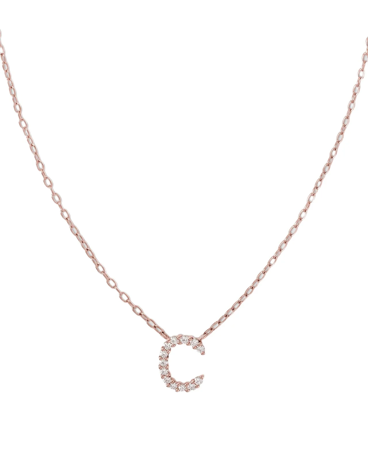 Jennifer Fisher Jennifer Fisher Small Floating Letter Pendant 14K Rose Gold / C