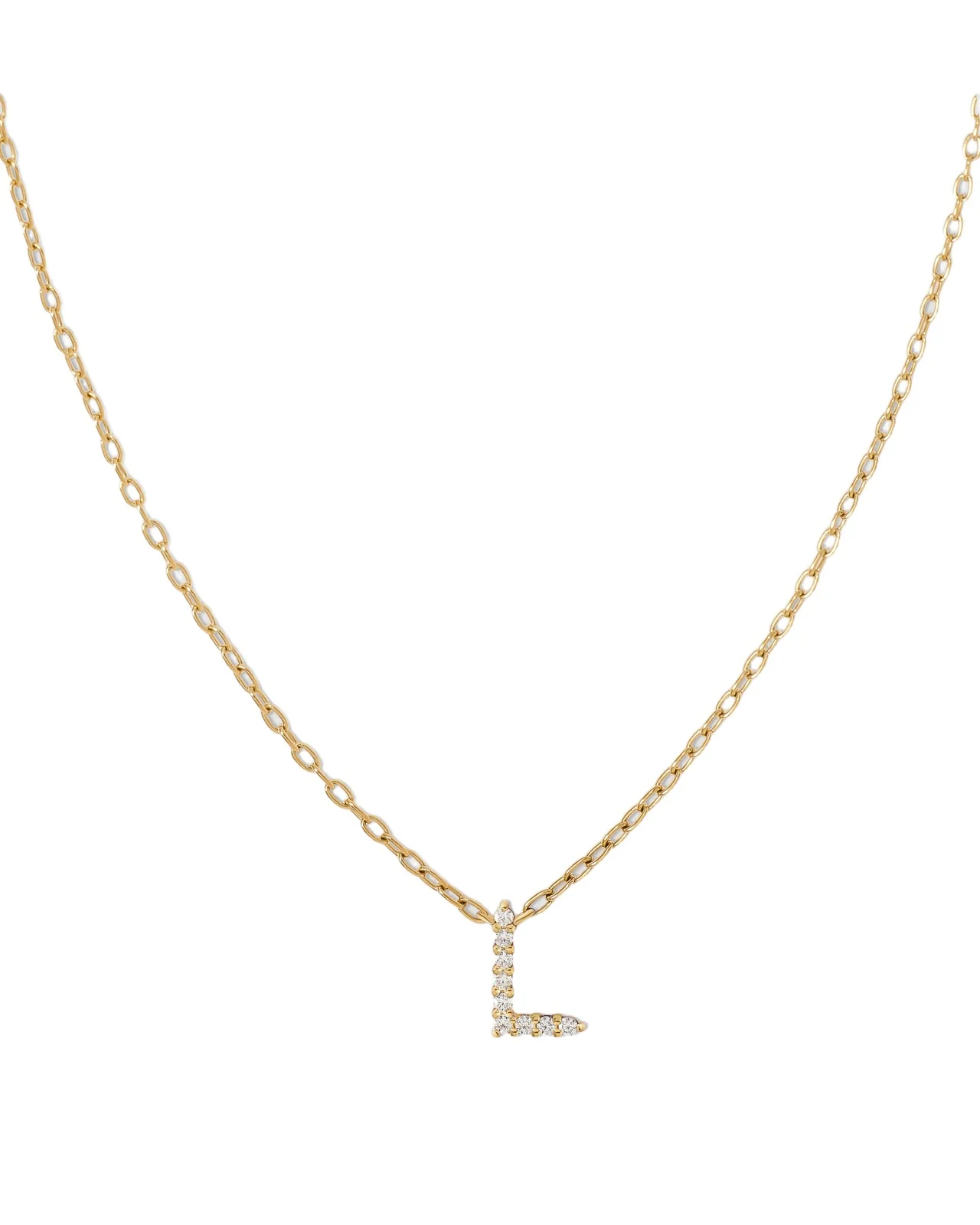 Jennifer Fisher Small Floating Letter Pendant 14K Yellow Gold / L