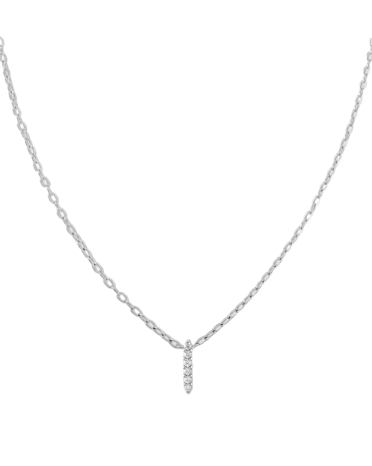 Jennifer Fisher Small Floating Letter Pendant 14K White Gold / I