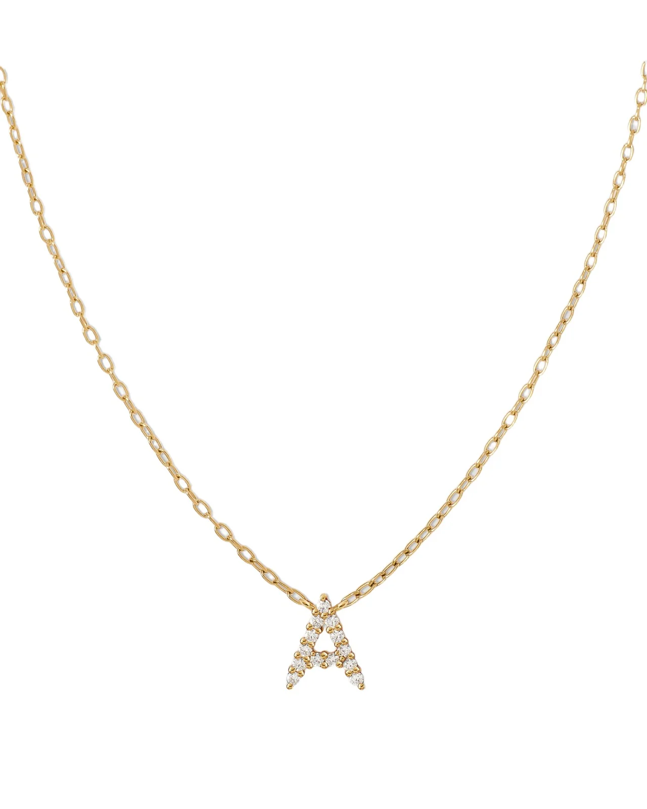 Jennifer Fisher Small Floating Letter Pendant 14K Yellow Gold / A Jennifer Fisher Small Floating Letter Pendant 14K Yellow Gold / A