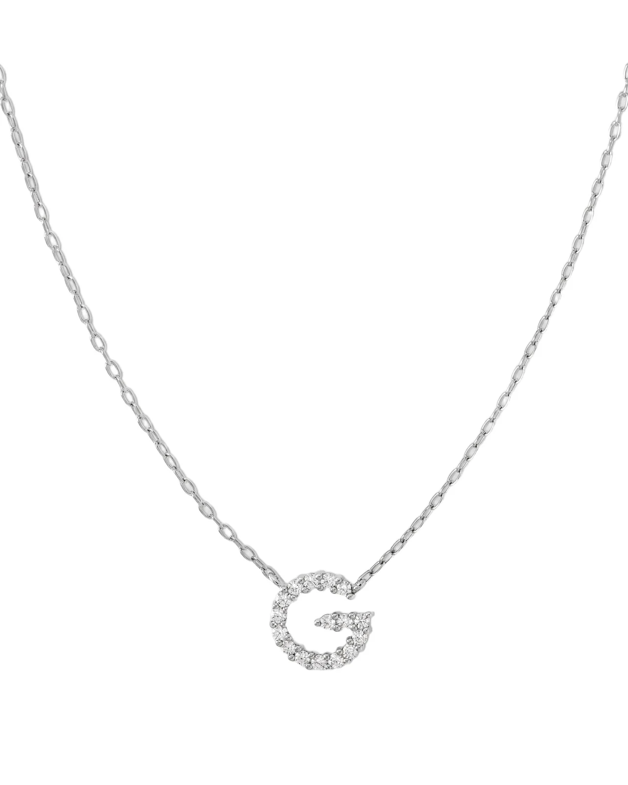 Jennifer Fisher Jennifer Fisher Small Floating Letter Pendant 14K White Gold / G