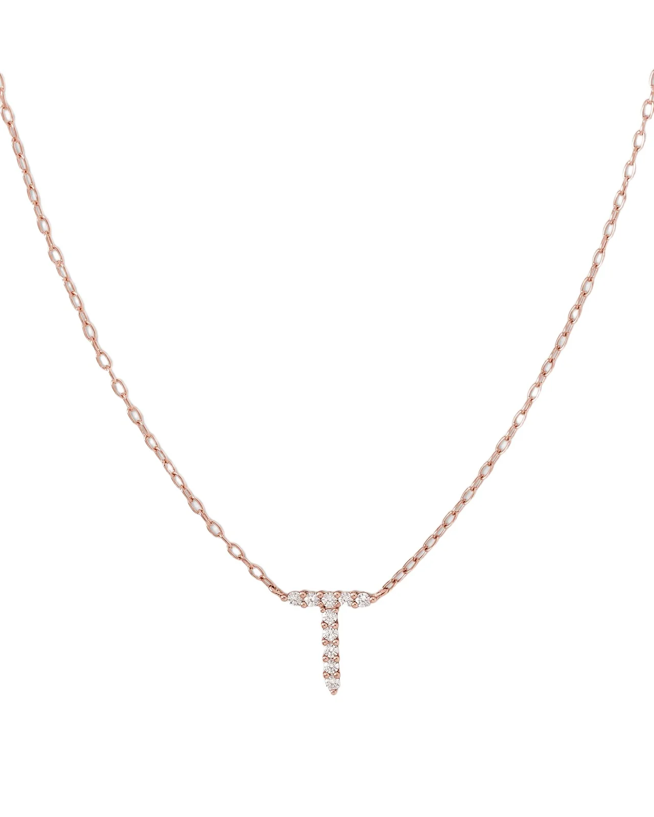 Jennifer Fisher Jennifer Fisher Small Floating Letter Pendant 14K Rose Gold / T