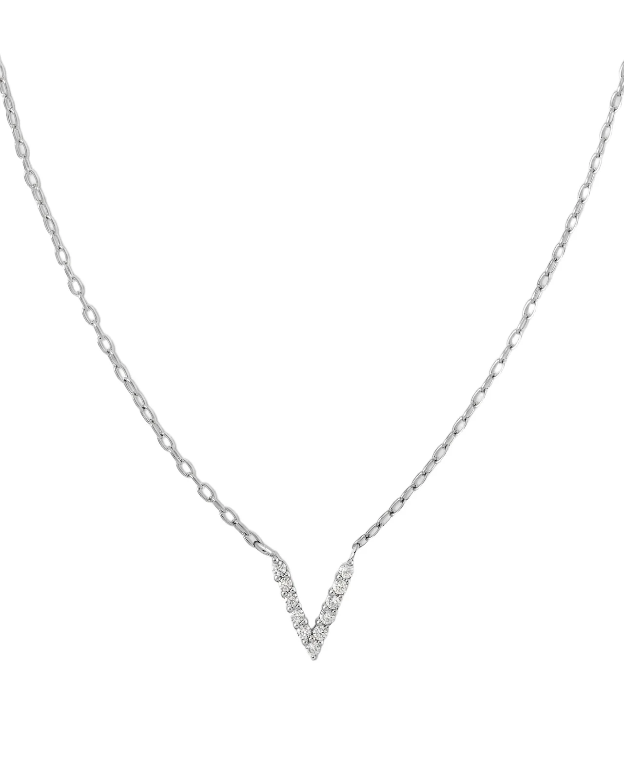 Jennifer Fisher Jennifer Fisher Small Floating Letter Pendant 14K White Gold / V