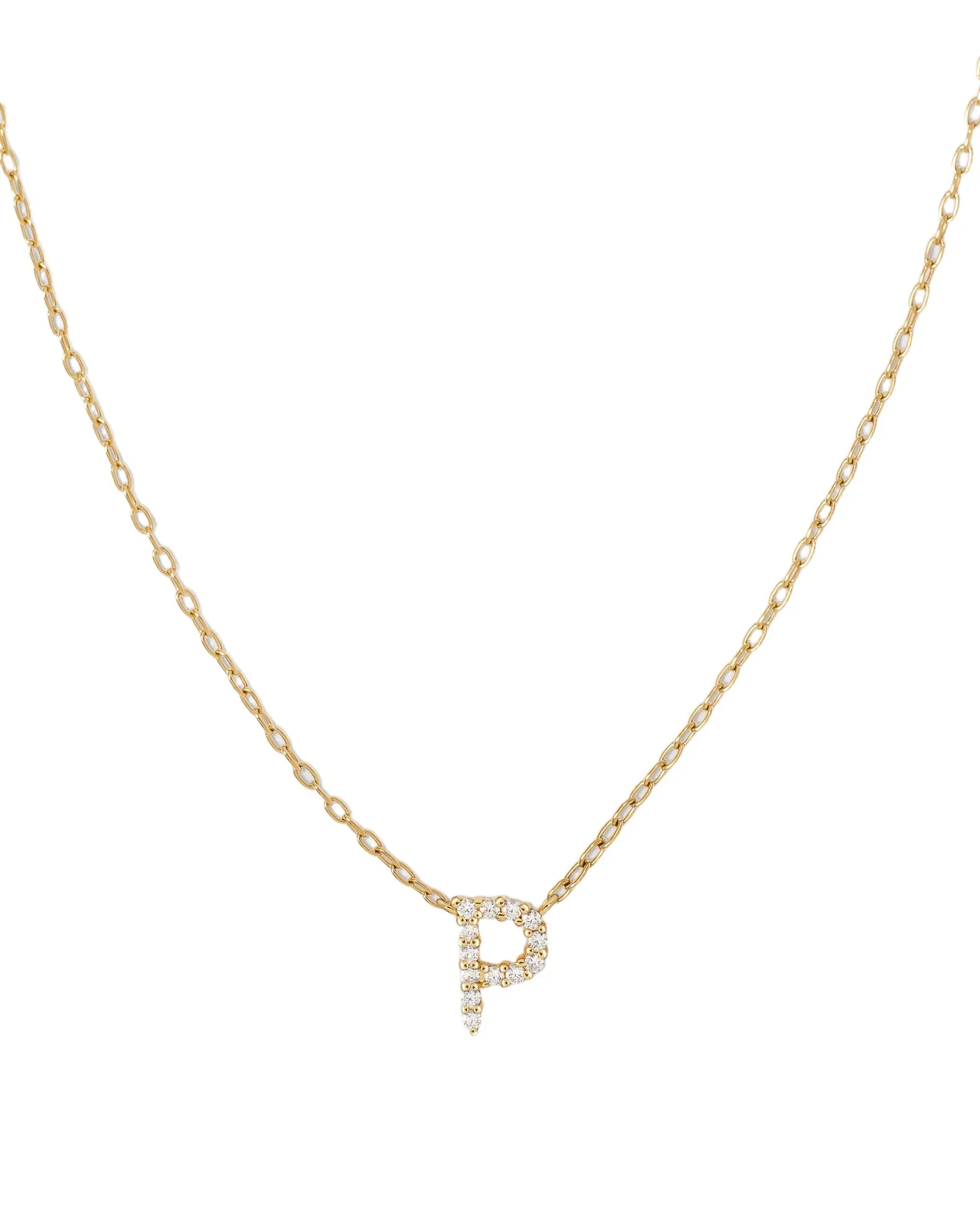 Jennifer Fisher Small Floating Letter Pendant 14K Yellow Gold / P Jennifer Fisher Small Floating Letter Pendant 14K Yellow Gold / P