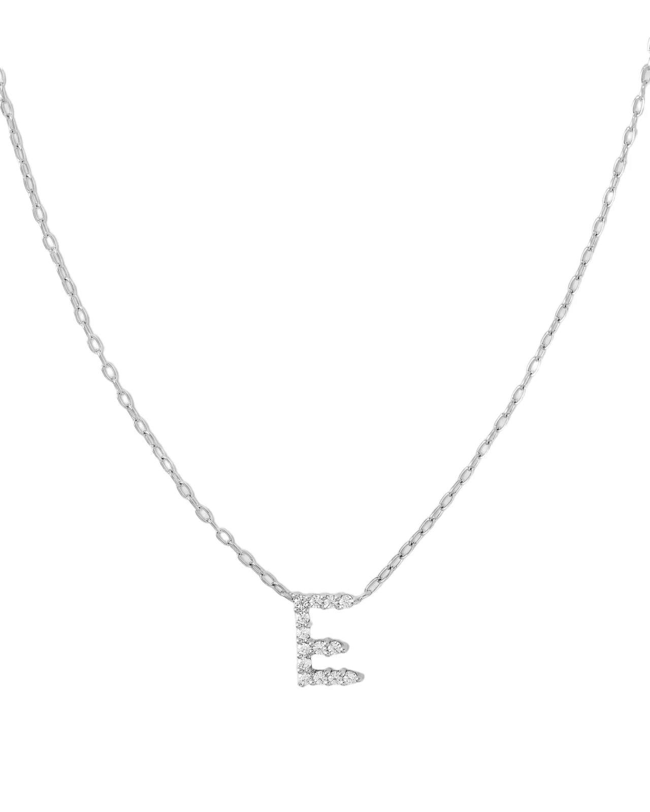 Jennifer Fisher Small Floating Letter Pendant 14K White Gold / E