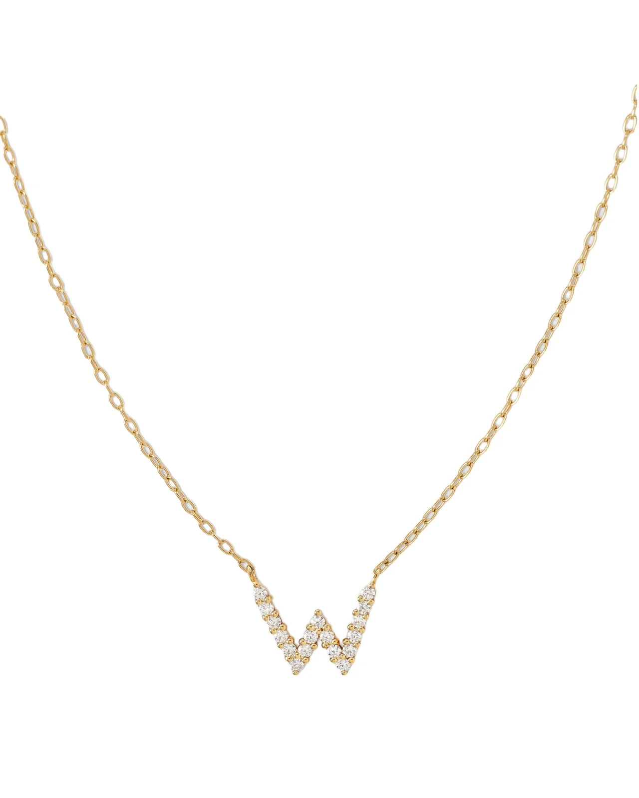Jennifer Fisher Small Floating Letter Pendant 14K Yellow Gold / W