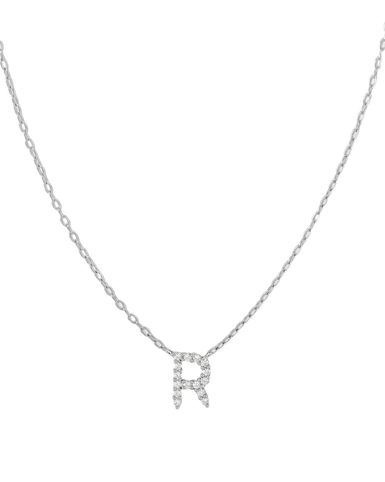 Jennifer Fisher Jennifer Fisher Small Floating Letter Pendant 14K White Gold / R