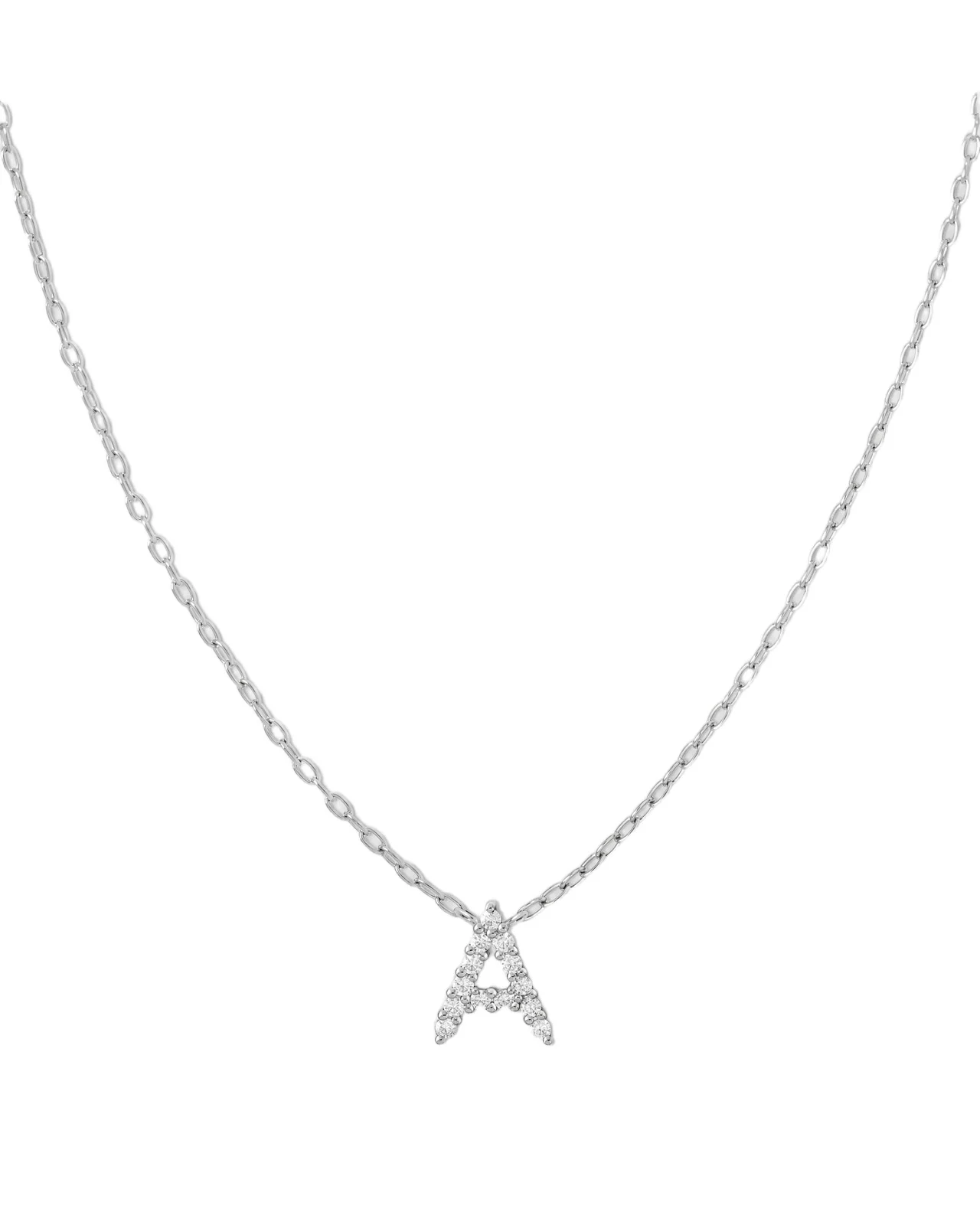 Jennifer Fisher Small Floating Letter Pendant 14K White Gold / A