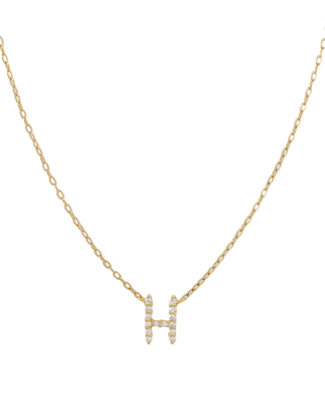 Jennifer Fisher Small Floating Letter Pendant 14K Yellow Gold / H