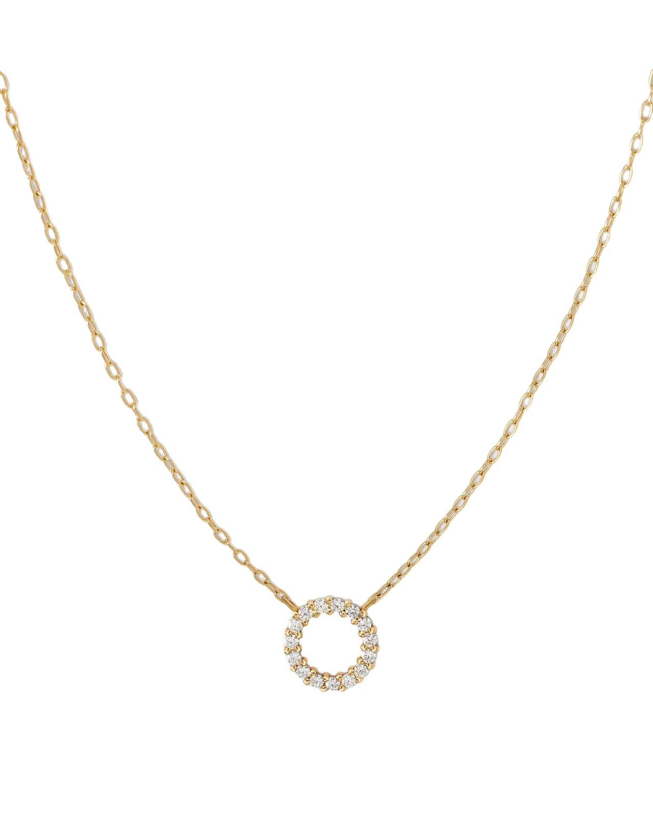 Jennifer Fisher Small Floating Letter Pendant 14K Yellow Gold / O