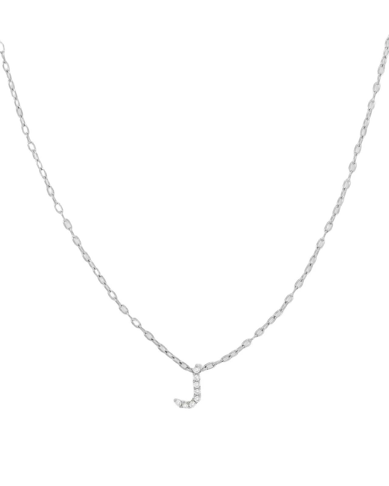 Jennifer Fisher Small Floating Letter Pendant 14K White Gold / J Jennifer Fisher Small Floating Letter Pendant 14K White Gold / J