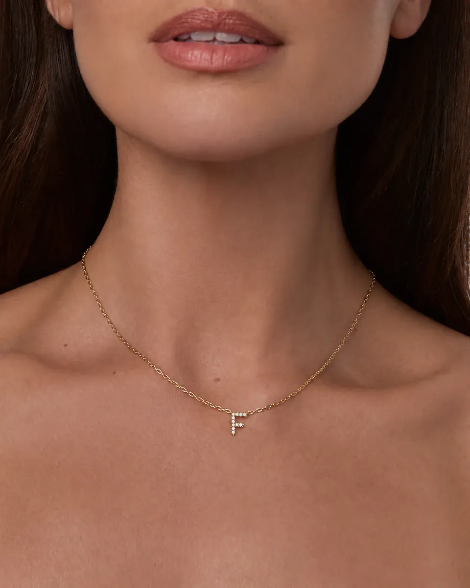 Jennifer Fisher Jennifer Fisher Small Floating Letter Pendant 14K Rose Gold / S | Thumbnail 2 Jennifer Fisher Jennifer Fisher Small Floating Letter Pendant 14K Rose Gold / S | Thumbnail 2