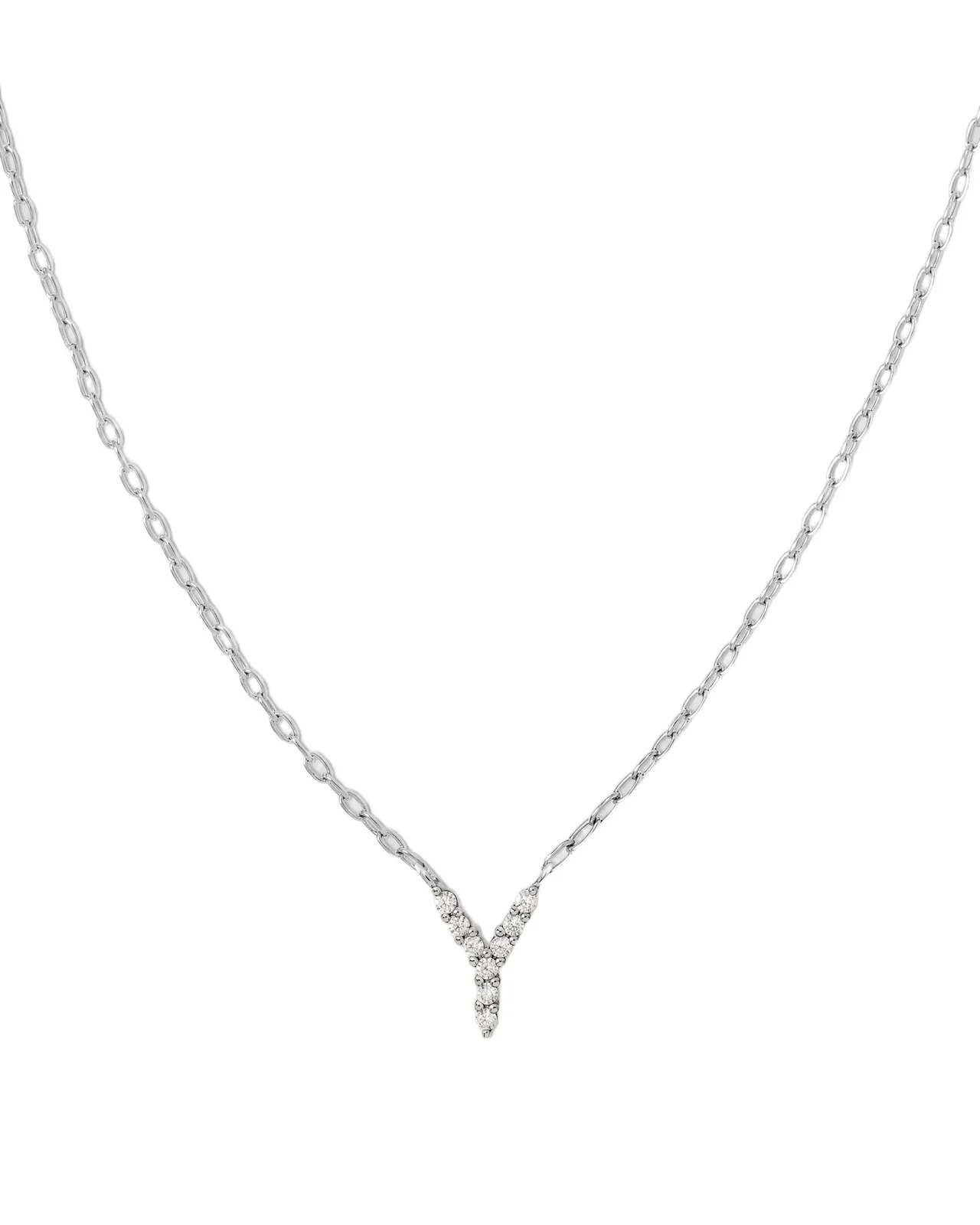 Jennifer Fisher Jennifer Fisher Small Floating Letter Pendant 14K White Gold / Y