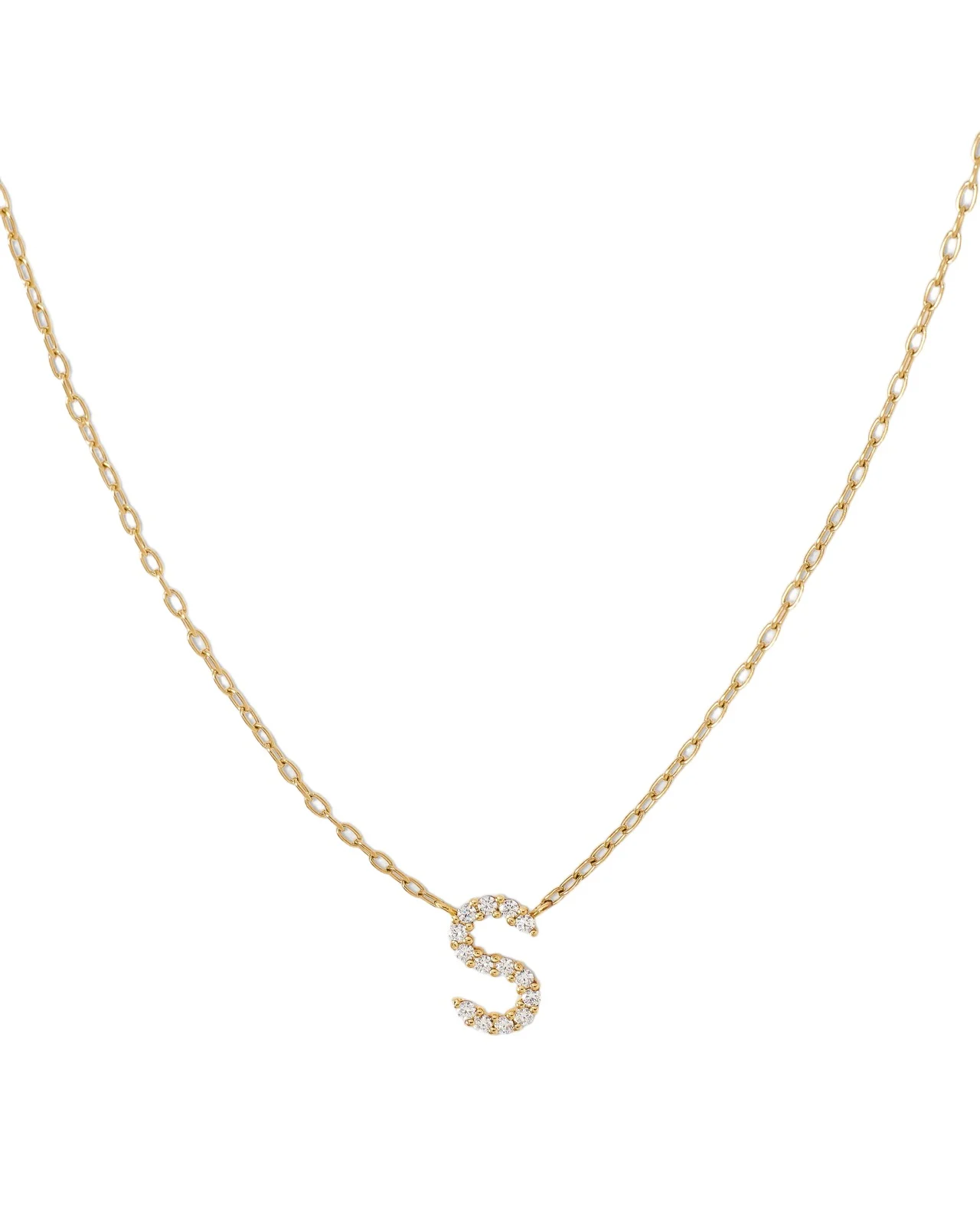 Jennifer Fisher Small Floating Letter Pendant 14K Yellow Gold / S