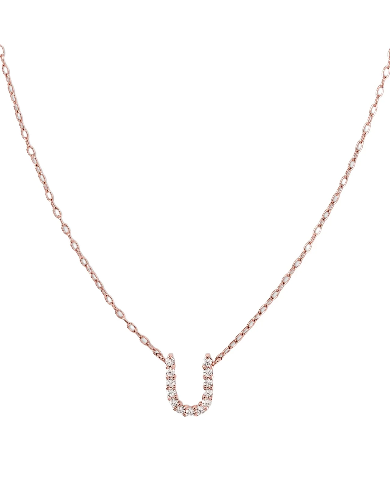 Jennifer Fisher Jennifer Fisher Small Floating Letter Pendant 14K Rose Gold / U