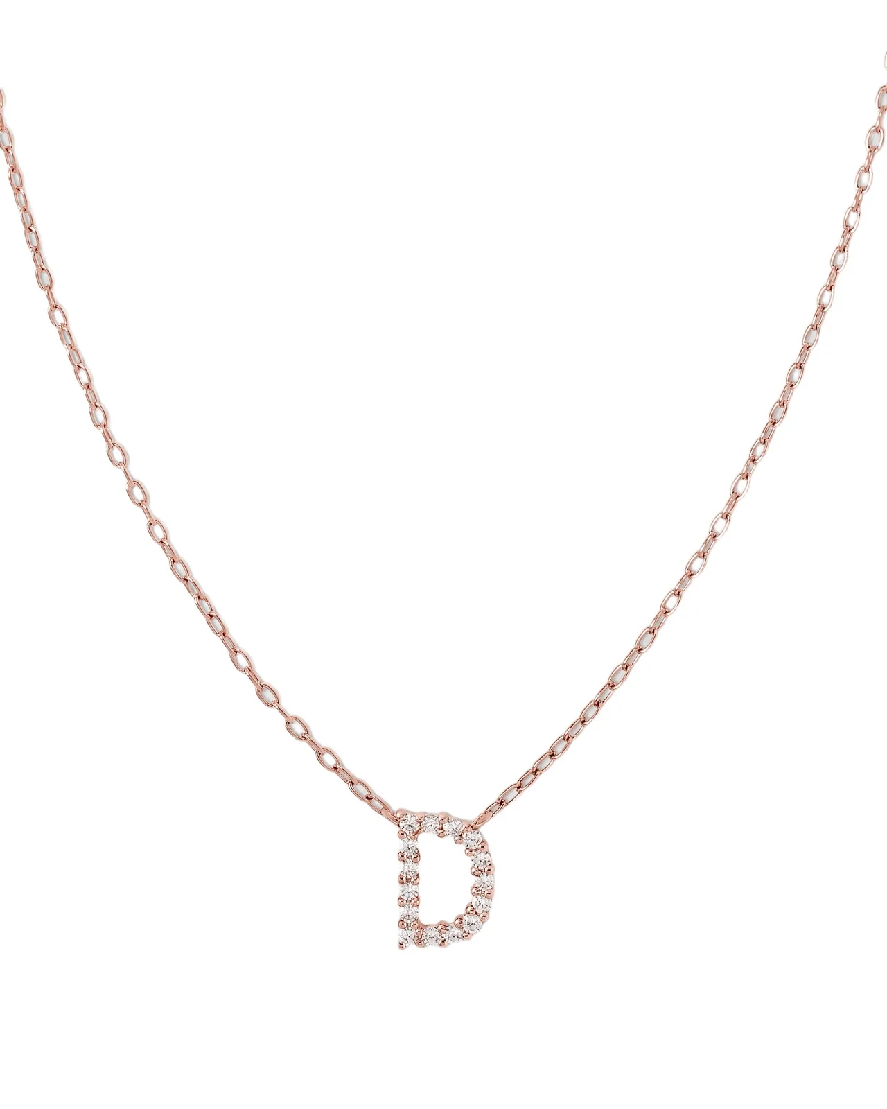 Jennifer Fisher Jennifer Fisher Small Floating Letter Pendant 14K Rose Gold / D