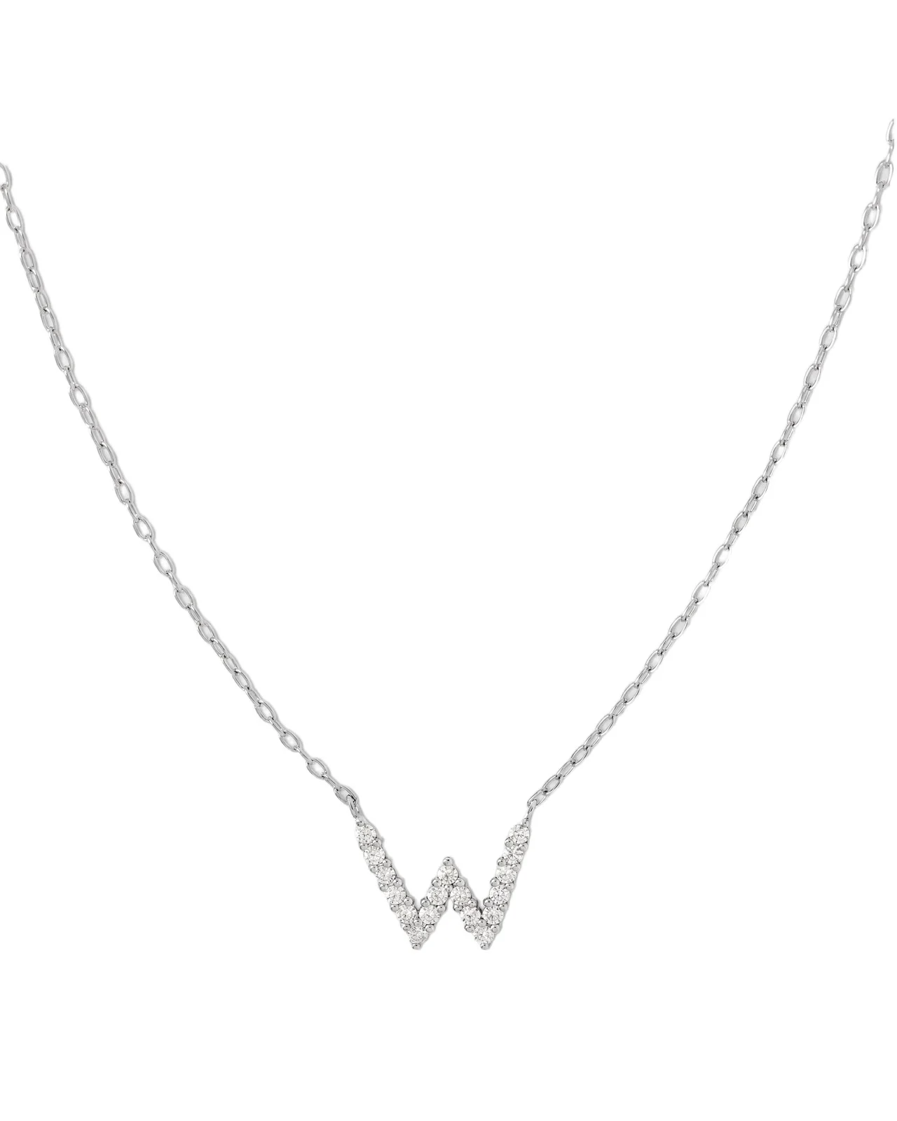 Jennifer Fisher Small Floating Letter Pendant 14K White Gold / W Jennifer Fisher Small Floating Letter Pendant 14K White Gold / W