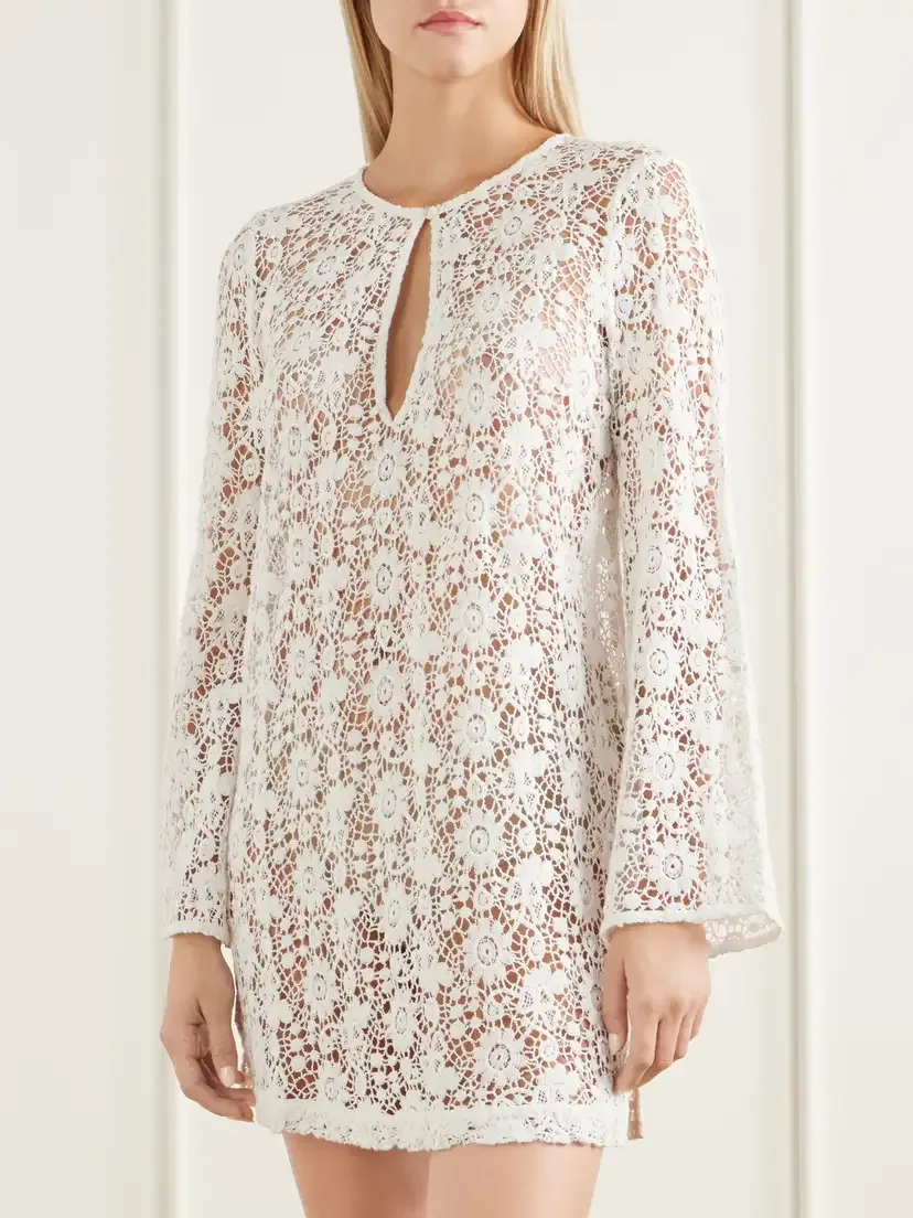 Nili Lotan Cora Cotton Crochet-knit Mini Dress | Thumbnail 3 Nili Lotan Cora Cotton Crochet-knit Mini Dress | Thumbnail 3