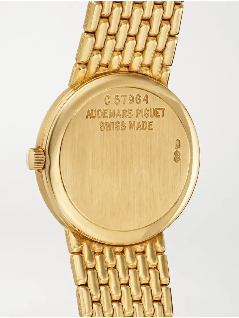 Stephanie Windsor + Audemars Piguet Vintage 1990s Mini Round Dress Hand-wound 18-karat Gold, Diamond And Sapphire Watch (6.5" Wrist) | Thumbnail 4 Stephanie Windsor + Audemars Piguet Vintage 1990s Mini Round Dress Hand-wound 18-karat Gold, Diamond And Sapphire Watch (6.5" Wrist) | Thumbnail 4