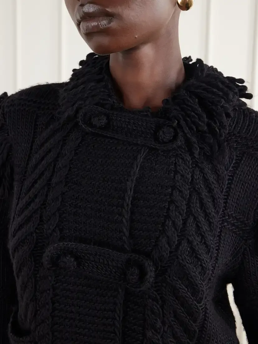 Polo Ralph Lauren Fringed Cable-knit Wool Cardigan | Thumbnail 5 Polo Ralph Lauren Fringed Cable-knit Wool Cardigan | Thumbnail 5